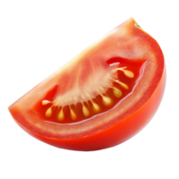 Fresh tomato slice on a white background, cut out transparent png