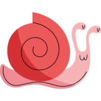 A snail with a red shell and a black background png