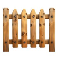 Wooden fence panel in a simple design for gardens, cut out transparent png
