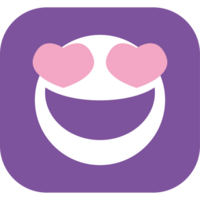 A smiley face with hearts on it png