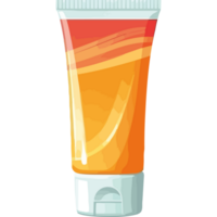 Orange tube of toothpaste on a black background png