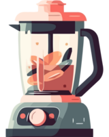 A blender with food in it on a black background png