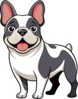 Amusing Frenchie Face, Cartoon Dog Design. . png