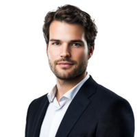 Man in a suit on a white background, cut out transparent png