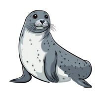 Seal basking by the sunny shore, cut out transparent png