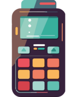 A colorful calculator icon on a black background png