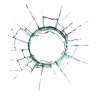 Round shattered glass with sharp edges isolated transparent background png