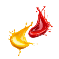 Colorful paint splashes creating dynamic shapes isolated transparent background png
