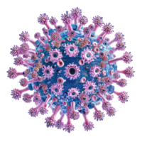 vistoso ilustración de un virus modelo con Picos aislado transparente antecedentes png
