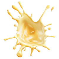 Vivid yellow splash on a white background isolated transparent background png