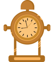 A clock on a stand with a black background png