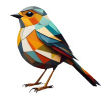 Angular Avian, Cubism Robin Illustration. . png