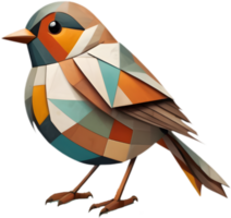 Angular Robin, Cubism-Inspired Avian Art. . png