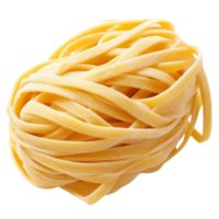 Fresh fettuccine pasta on white bg isolated transparent background png