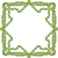 Nature artwork in green leaves, shaping a gentle frame around empty space png