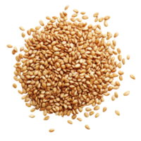 Natural sesame seeds piled on a white background isolated transparent background png