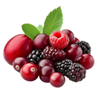 Fresh assortment of berries on a white background isolated transparent background png