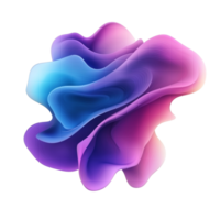 Colorful abstract design flowing in a 3D shape isolated transparent png