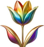 Striking Rainbow Tulip Flower for Visual Projects. . png