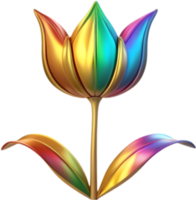 Bright Rainbow Tulip Flower for Creative Use. . png