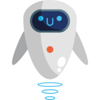 A robot with a smiley face and blue eyes png