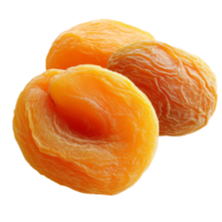 Dried apricots on a white surface in natural light isolated transparent png