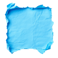 Torn blue paper with a textured surface and edges isolated transparent png