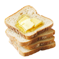 Bread slices with butter and honey isolated transparent png