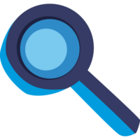 A magnifying glass icon on a black background png