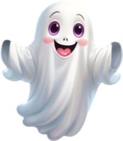 Adorable Floating Ghost for Halloween Fun . png