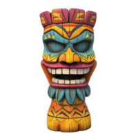 Intricate colorful tiki statue on display isolated transparent png