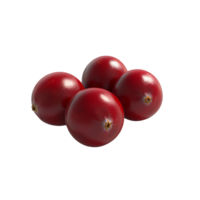 Fresh cranberries arranged on a white background isolated transparent png