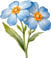 Dreamy Blue Wildflower Drawing. . png