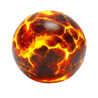 Realistic lava sphere glowing with vibrant colors isolated transparent png