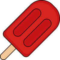 A red ice cream popsicle on a stick png