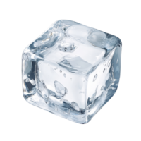Clear ice cube resting on a smooth surface isolated transparent png
