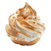 Creamy meringue dessert with a toasted finish isolated transparent png