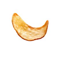 Unique curved potato crisp on a white background isolated transparent png