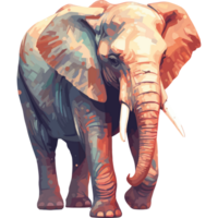 An elephant with tusks standing on a black background png