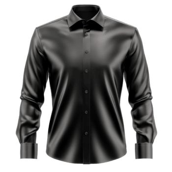 Elegant black long sleeve shirt isolated transparent png