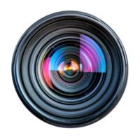 Close up of a vibrant lens isolated transparent png