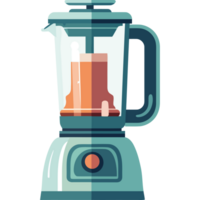 A blender with a liquid inside on a black background png