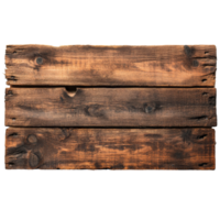Rustic wooden planks displayed on a white surface isolated transparent png