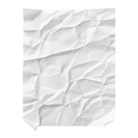 Crumpled white paper on a flat surface in daylight isolated transparent png