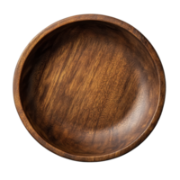 Smooth finished wooden bowl on neutral bg isolated transparent png