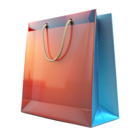 Colorful bag with handles on white transparent png