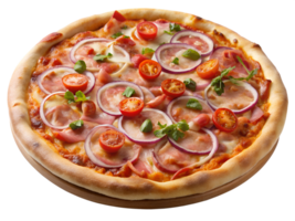 Homemade pizza with fresh toppings transparent png