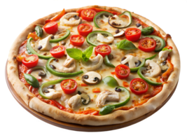 Veggie pizza with tomatoes herbs transparent png