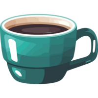 A cup of coffee is shown on a black background png
