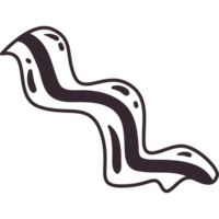 A black snake with a long tail on a black background png
